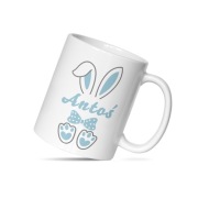 Kubek KRÓLICZEK - Personalizowany z imieniem – idealny prezent! - NIEBIESKI