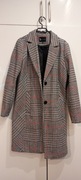 Płaszcz damski w kratę z wełną przejściowy jesień zima  