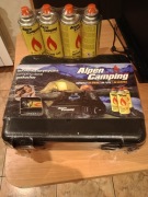 Kuchenka Przenośna gazowa turystyczna Alpen Camping + gratis 4 szt gazu