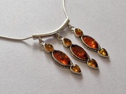 Srebrny naszyjnik z bursztynami bałtyckimi pr 925