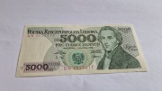 5000 zł banknot PRL Polska 1988r. seria DW