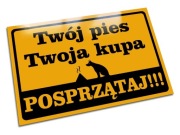 METALOWA tabliczka posprzątaj kupę odchody po swoim psie