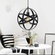 Lampa wisząca Comely Retro E27 30 cm – Czarna Industrialna Regulowana