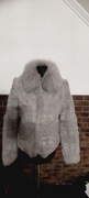 Futro naturalne futerko lis królik szare