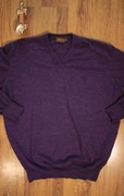 Sweter Harkila r. 3XL męski wełna merino fioletowy dekolt v