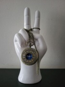 Niebieski zegarek kwarcowy z kieszonką Vintage