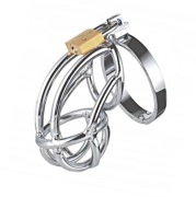 Stalowy pas cnoty, Chastity Cage klatka na penisa z kłódką Oring 52mm