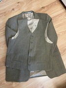 Męski komplet garniturowy khaki/szary