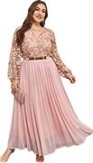 Sukienka wizytowa Plus size XXXXL 4XL koronką i pasek