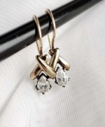 Kolczyki złote złoto, Vintage z 1950, 2g unikatowe stare