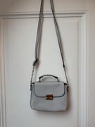 Mała torebka damska, szara/błękitna