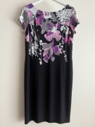 Joseph Ribkoff - Czarna sukienka z wzorem r.42 