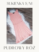 Ellos**Prosta Sukienka Pudrowy Róż Morela Nowa*S/M