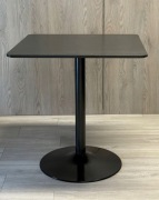 Stolik kawowy Czarny Blat Metalowa Czarna Noga 70x70cm