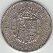 Wielka Brytania 1/2 Half crown pół korony 1966 - 32,3 mm