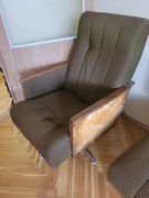 Fotel obrotowy z lat 80-tych-ciemny brąz