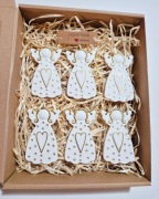 Rękodzieło Śliczna zawieszka na choinkę aniołek że złotymi zdobieniami