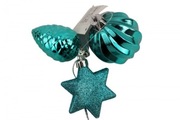 Zestaw 3 bombek na choinkę niebieskie morskie 