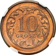 99. 10 groszy 2006 Próba Technologiczna Brąz NGC MS63 Bardzo Rzadkie 