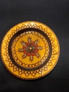 Talerzyk wiszący drewno cepelia PRL 14 cm DRZEWIARZ