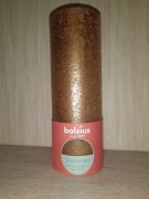 Świeca rustykalna z brokatem Bolsius złota wys.19 cm bezzapachowa