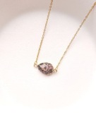 naszyjnik z rodonitem rodonit ze stali 