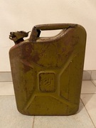 Kanister metalowy, karnister, bańka stal na paliwo 20 l PRL 1989