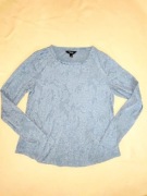 127 Niebieska prosta bluzka na długi rękaw rozmiar L