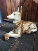 Duża stara figurka psa wilczur Vintage