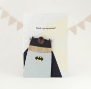 Kartka "My super hero" z drewnianymi elementami