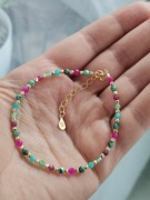 Bransoletka kamienie regulacja przedłużka zoisyt amazonit rubin szmaragd