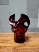 Wazon OSIOŁEK rubin Czesław Zuber, huta Barbara