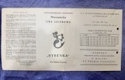PRL Warszawska Gra Liczbowa „Syrenka”