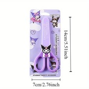 nożyczki szkolne dziecięce z motywem Kuromi 13,5cm z zabezpieczeniem