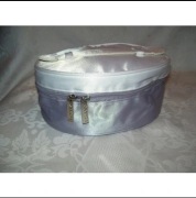 BIAŁO-SZARA KOSMETYCZKA Z UCHWYTEM - PAYOT - PARIS