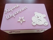 Kuferek Wspomnień handmade różowy