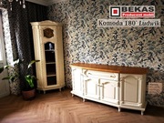 Prowansalska Komoda 180` Ludwik Biała Blat Dąb BEKAS Producent Mebli 