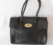 Piękna torebka skórzana Mulberry Bayswater black leather