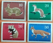 Niemcy DB znaczki 1967 # 529-532** Zwierzęta futerkowe serja
