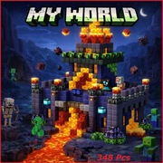 Klocki magnetyczne typu Minecraft 348 szt 6 figurek doskonała jakość