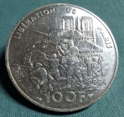 Moneta srebrna Francja 100 franków 1994 Wyzwolenie Paryża