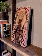 Ręcznie malowany obraz na drewnie – Anioł