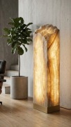 Ekskluzywna Lampa Stojąca z Naturalnego Onyksu – 150 cm + podstawa 
