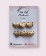 Spinki złote brokatowe serduszka