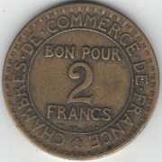 Francja 2 franki francs 1924 27 mm nr 1