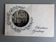 Kartka świąteczna rozkładana lata 50 święta Bożego Narodzenia