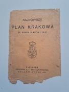 Najnowszy plan Krakowa ze spisem placów i ulic. Okładka tytułowa.