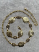 Złoty pasek pas metalowy regulowany łańcuch na talię ozdobny drobny golden