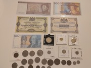 SZWECJA zestaw monet SREBRO i inne