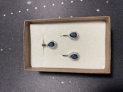 Srebrny komplet kolczyki zawieszka dzień matki